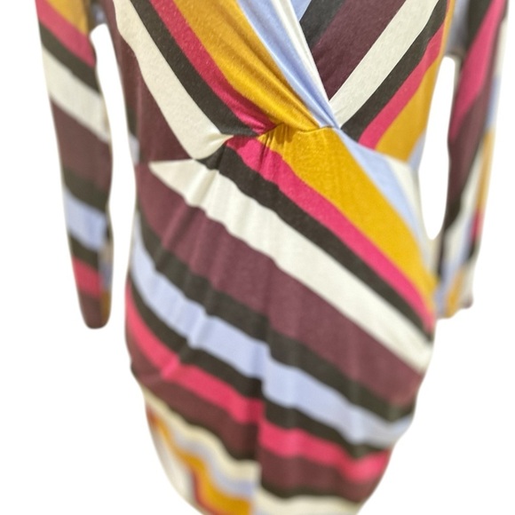 Motherhood Maternity multi Striped Long Sleeve Top ruched side small (maternity) - Picture 6 of 10